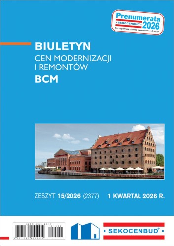 Sekocenbud Biuletyn cen modernizacji i remontów BCM 1 kw. 2026