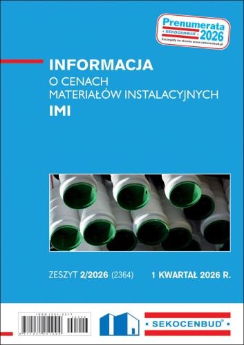 Sekocenbud Informacja o cenach materiałów instalacyjnych IMI 1 kw. 2026