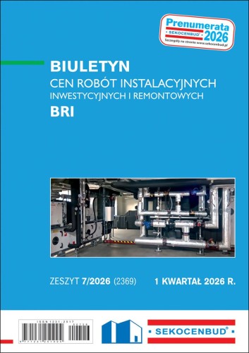 Sekocenbud Biuletyn cen robót instalacyjnych BRI 1 kw. 2026