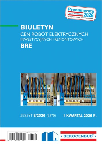 Sekocenbud Biuletyn cen robót elektrycznych BRE 1 kw. 2026