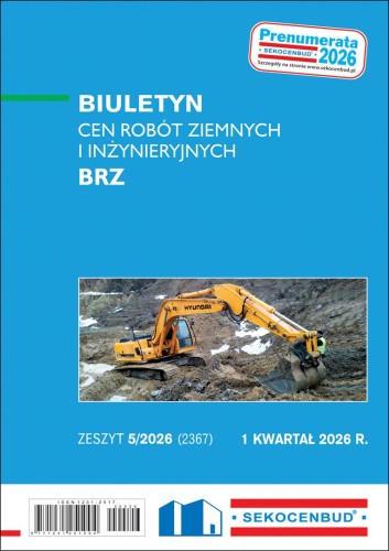 Sekocenbud Biuletyn cen robót ziemnych i inżynieryjnych BRZ 1 kw. 2026