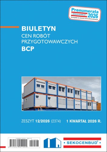 Sekocenbud Biuletyn cen robót przygotowawczych BCP 1 kw. 2026