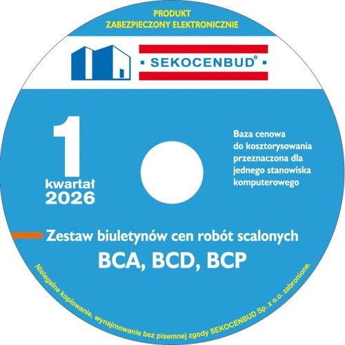 Sekocenbud Biuletyny scalone (BCA, BCD, BCP) na CD 1 kw. 2026